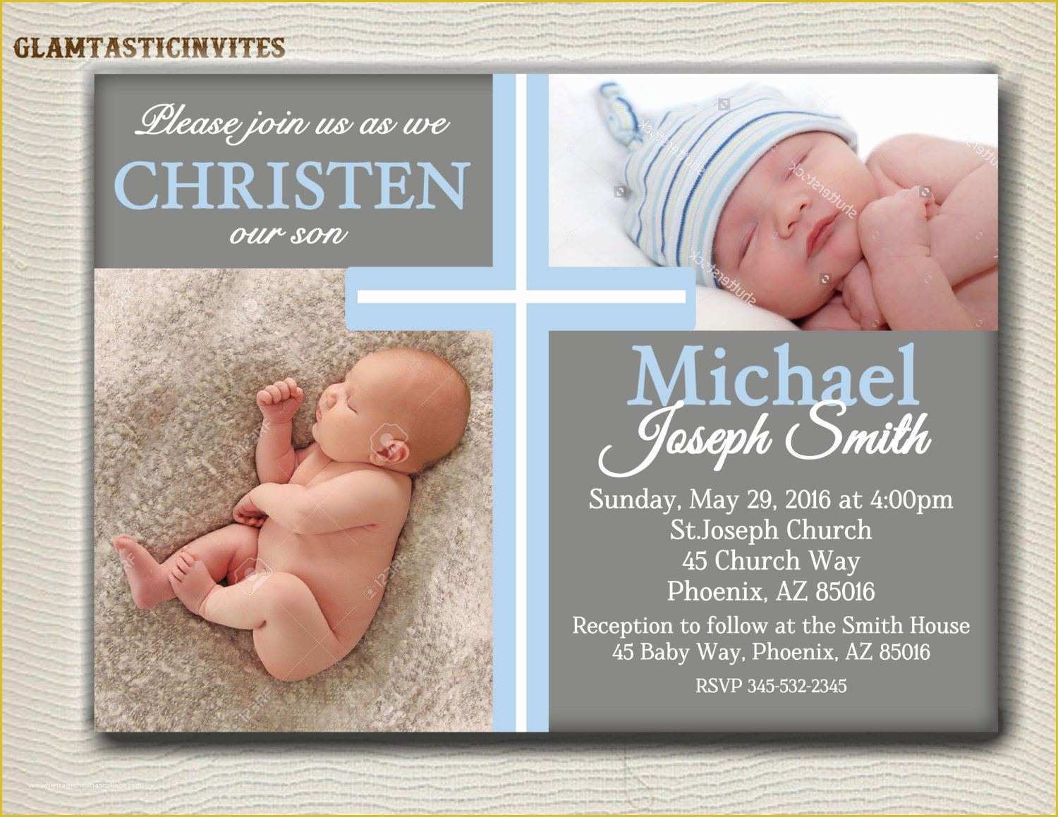 Free Christening Invitation Template For Baby Boy Of Baptism Invitation