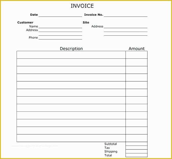 Free Invoice Template For Word Of Generic Invoice Template Word Generic Invoice Template