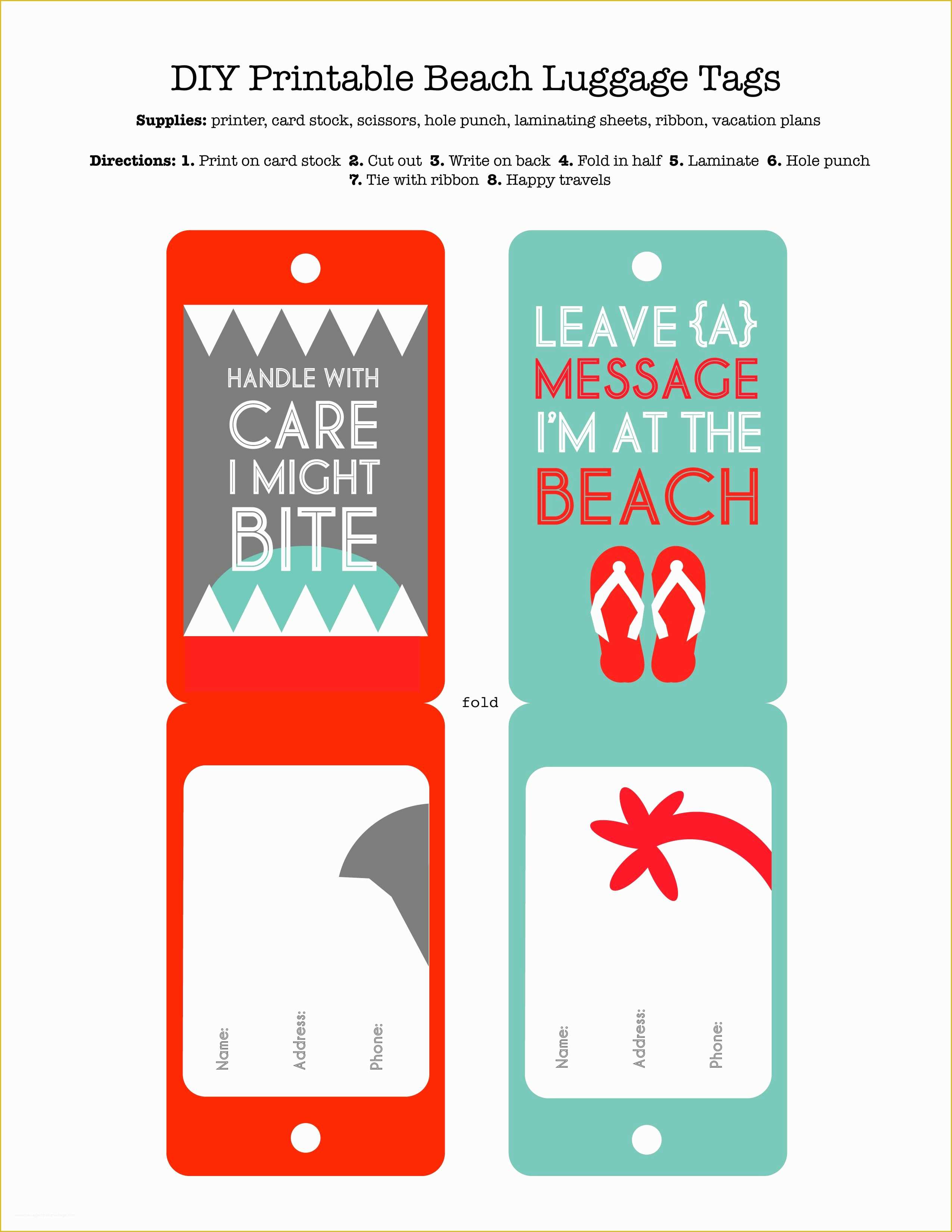 Backpack Tags Template