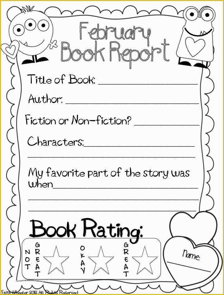 Book Report Worksheet 2nd Grade