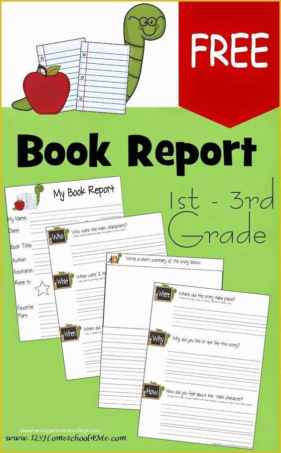 2nd Grade Book Report Template Free Of Book Report Forms Free Printable 