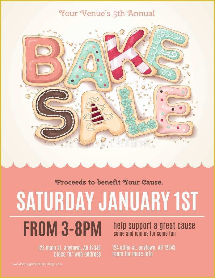 Bake Sale Flyer Template Free Of Fun Cookie Bake Sale Flyer Template 