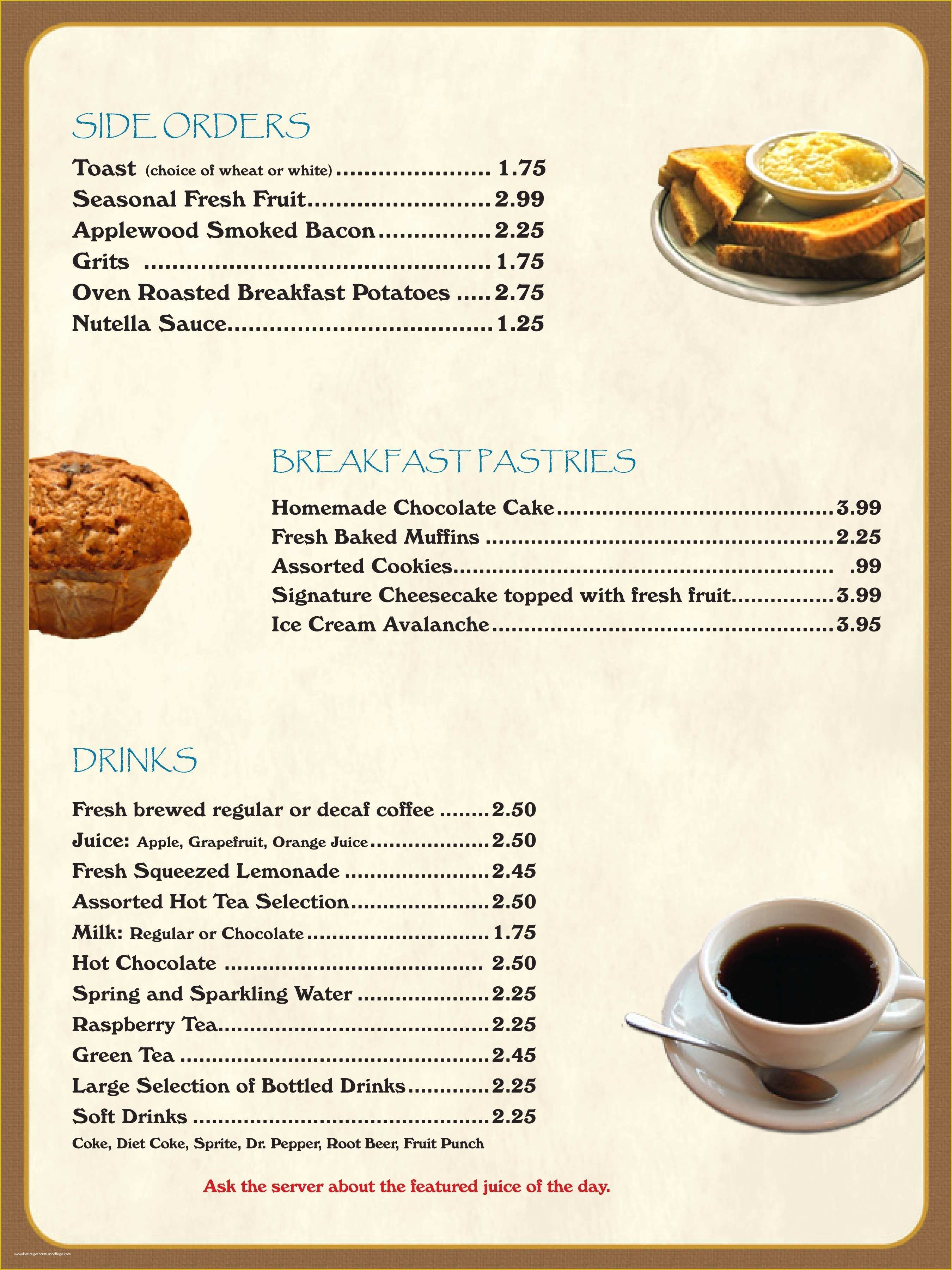 Brunch Menu Template Free Of English Breakfast Menu Ideas Heritagechristiancollege