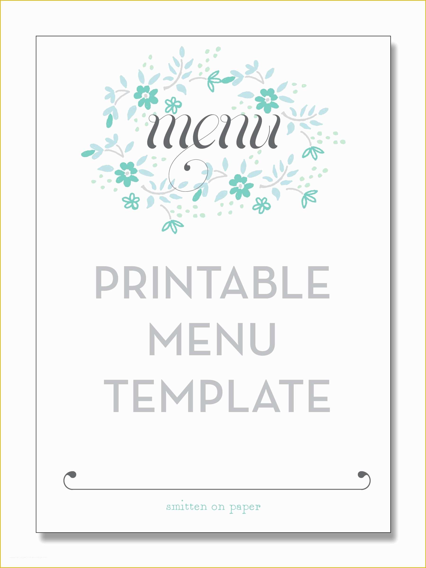 Brunch Menu Template Free Of Freebie Friday Printable Menu Party Time 