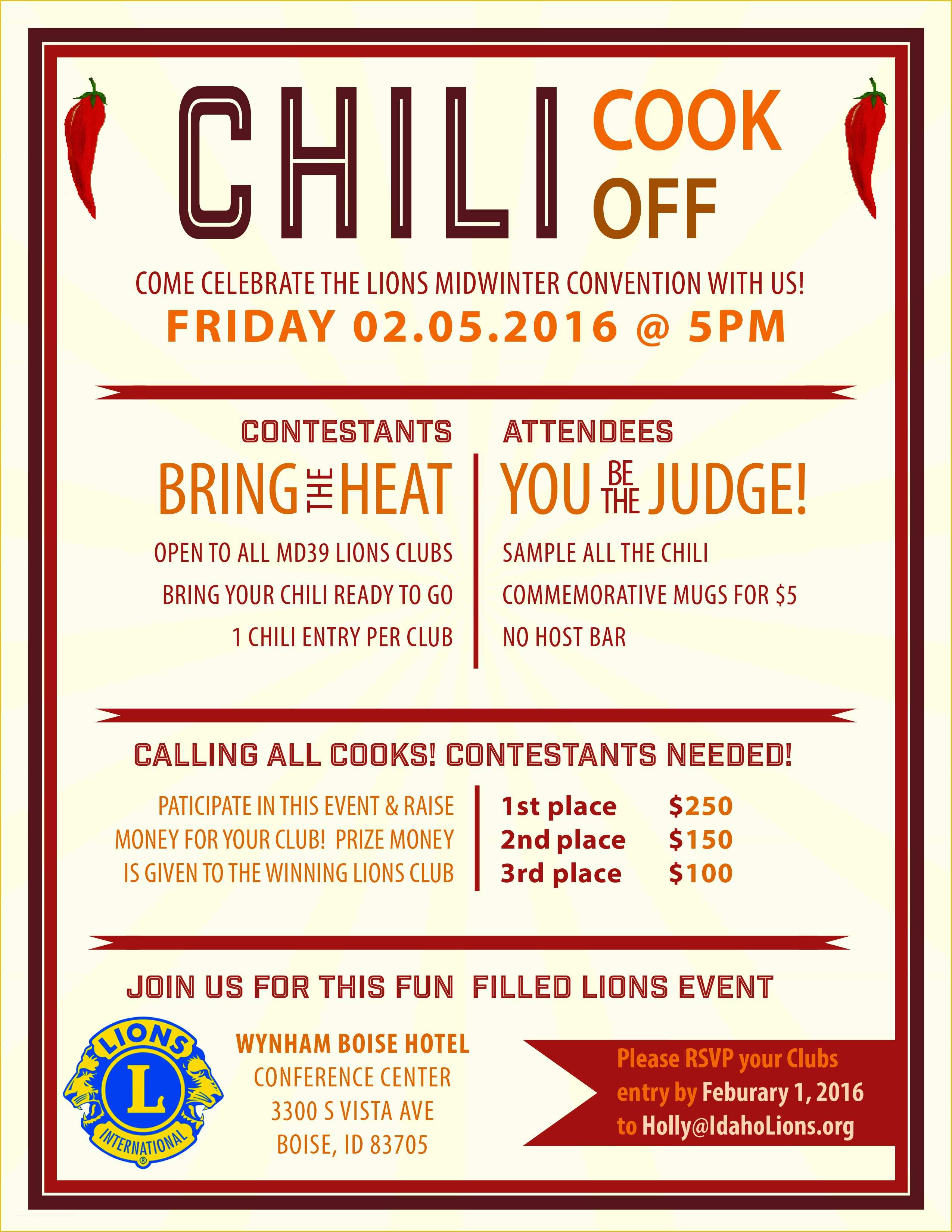 Free Chili Cook Off Flyer Template Word