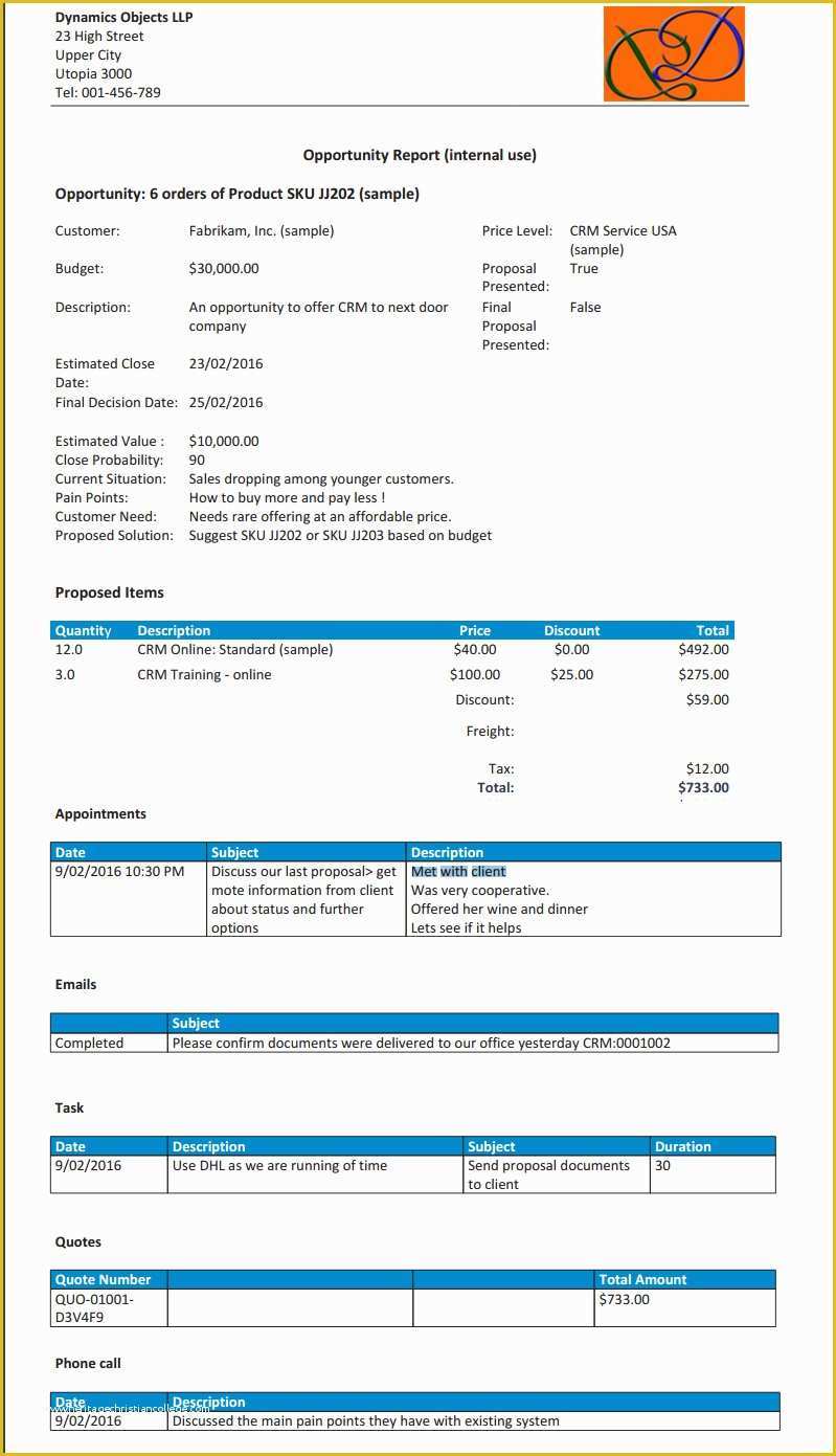 ms access crm template