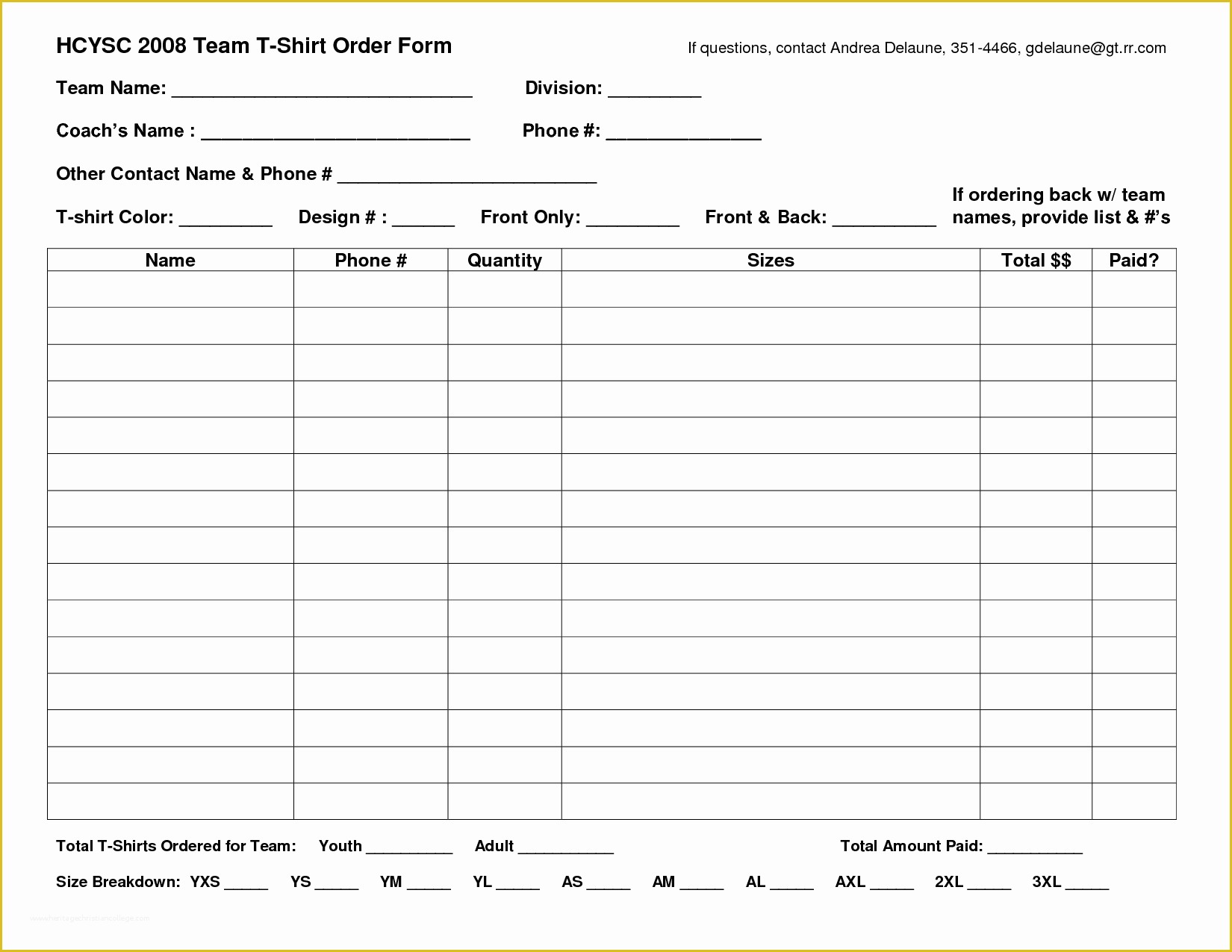 Custom order form Template Free Of T Shirt order form Template