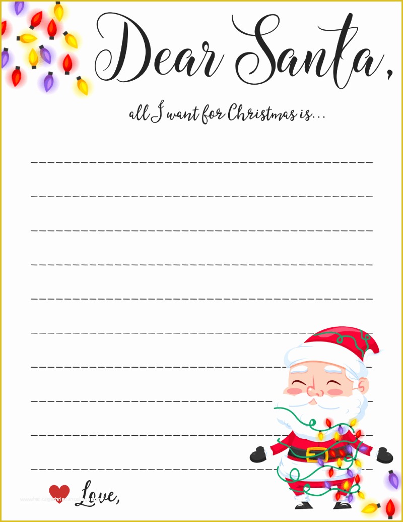 Dear Santa Letter Template Free Of Dear Santa Letter Free Printable 