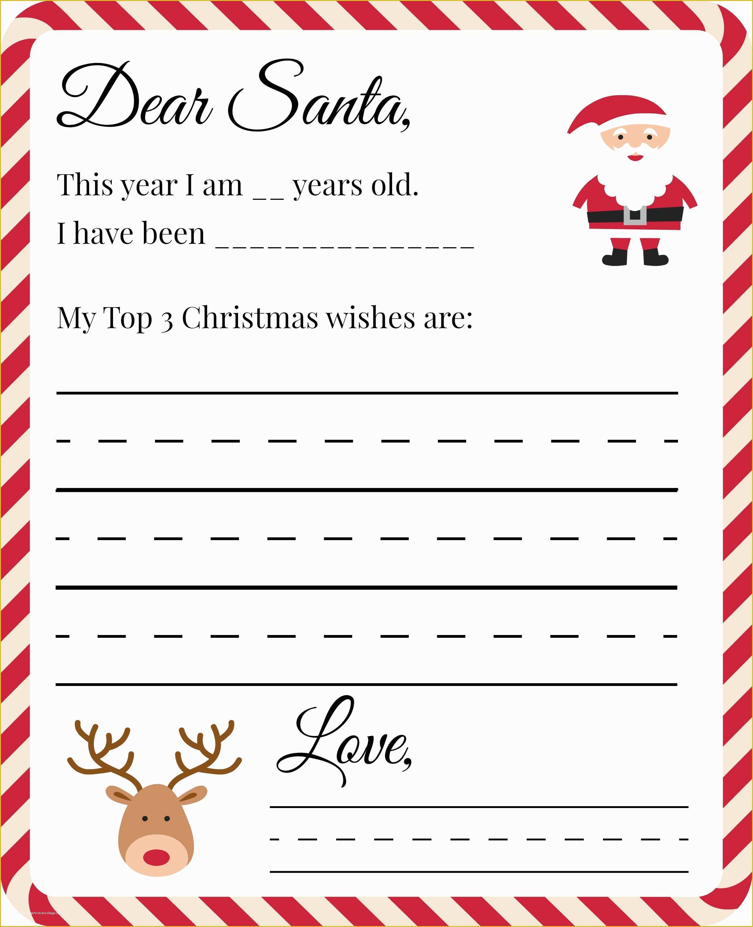 Dear Santa Letters Free Printables Free Printable Templates