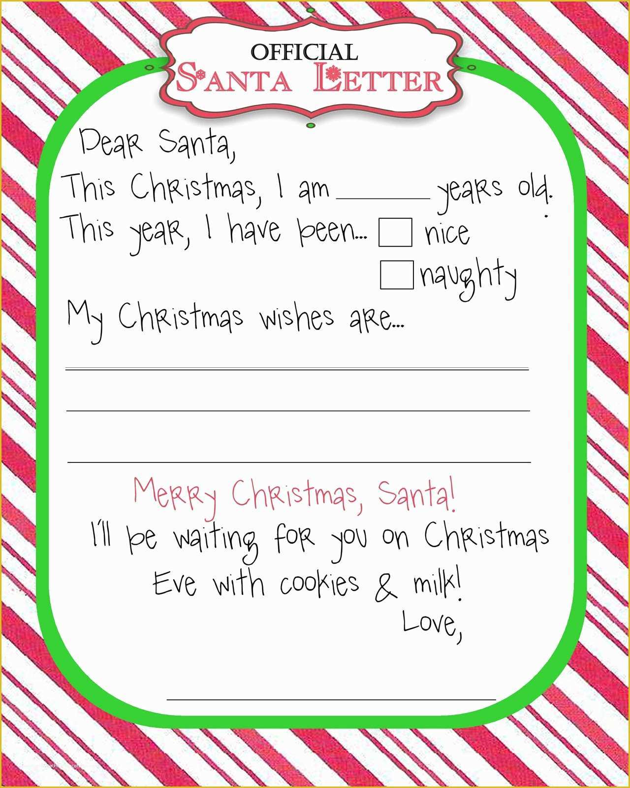 Dear Santa Letter Template Free Of Free Printable Dear Santa Letter Templates Hd Writing Co