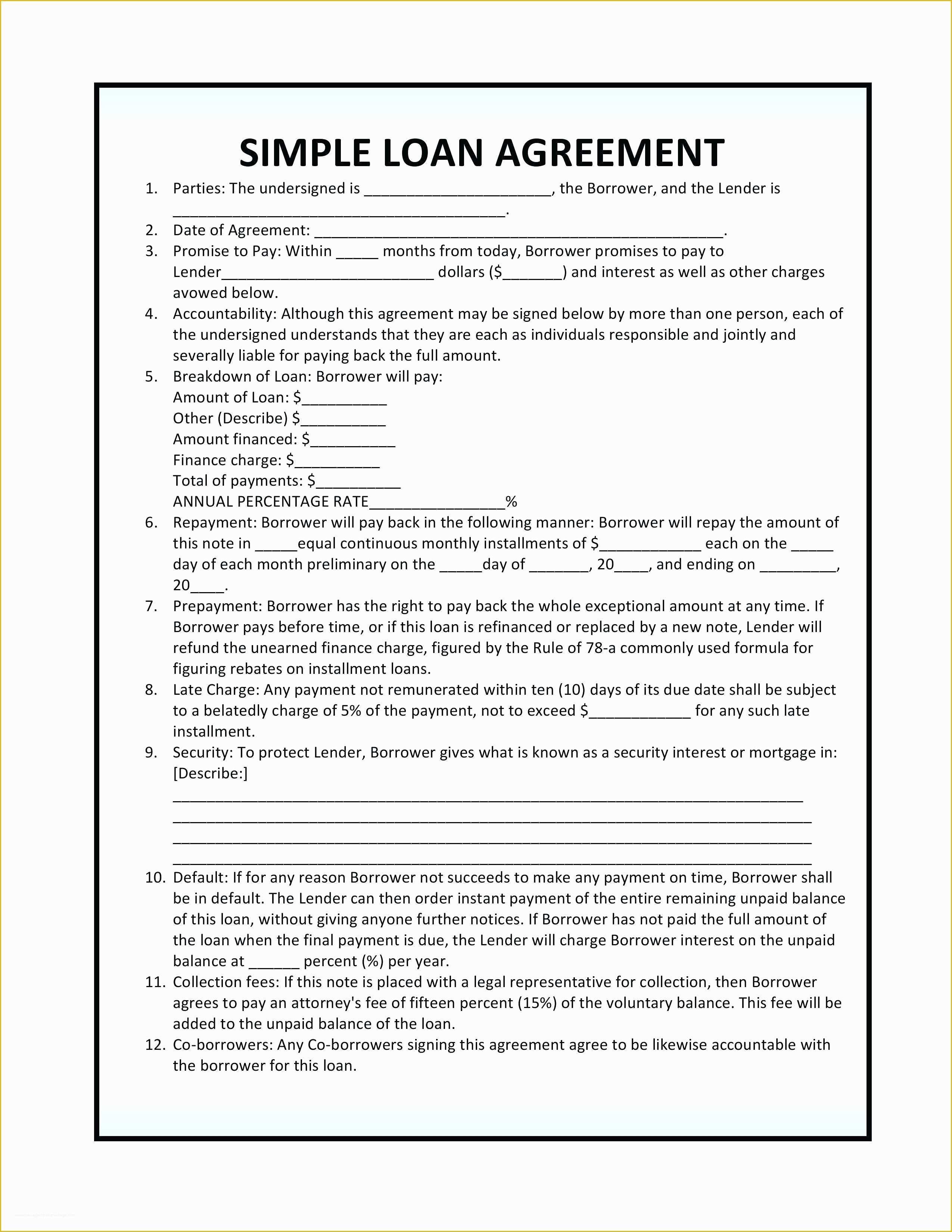 Family Loan Agreement Template Free Of Template Family Loan Agreement 