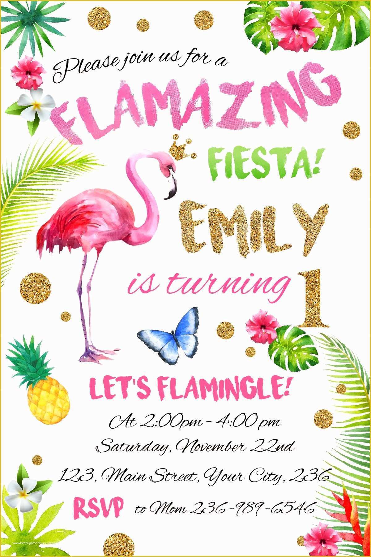 Flamingo Invite Template