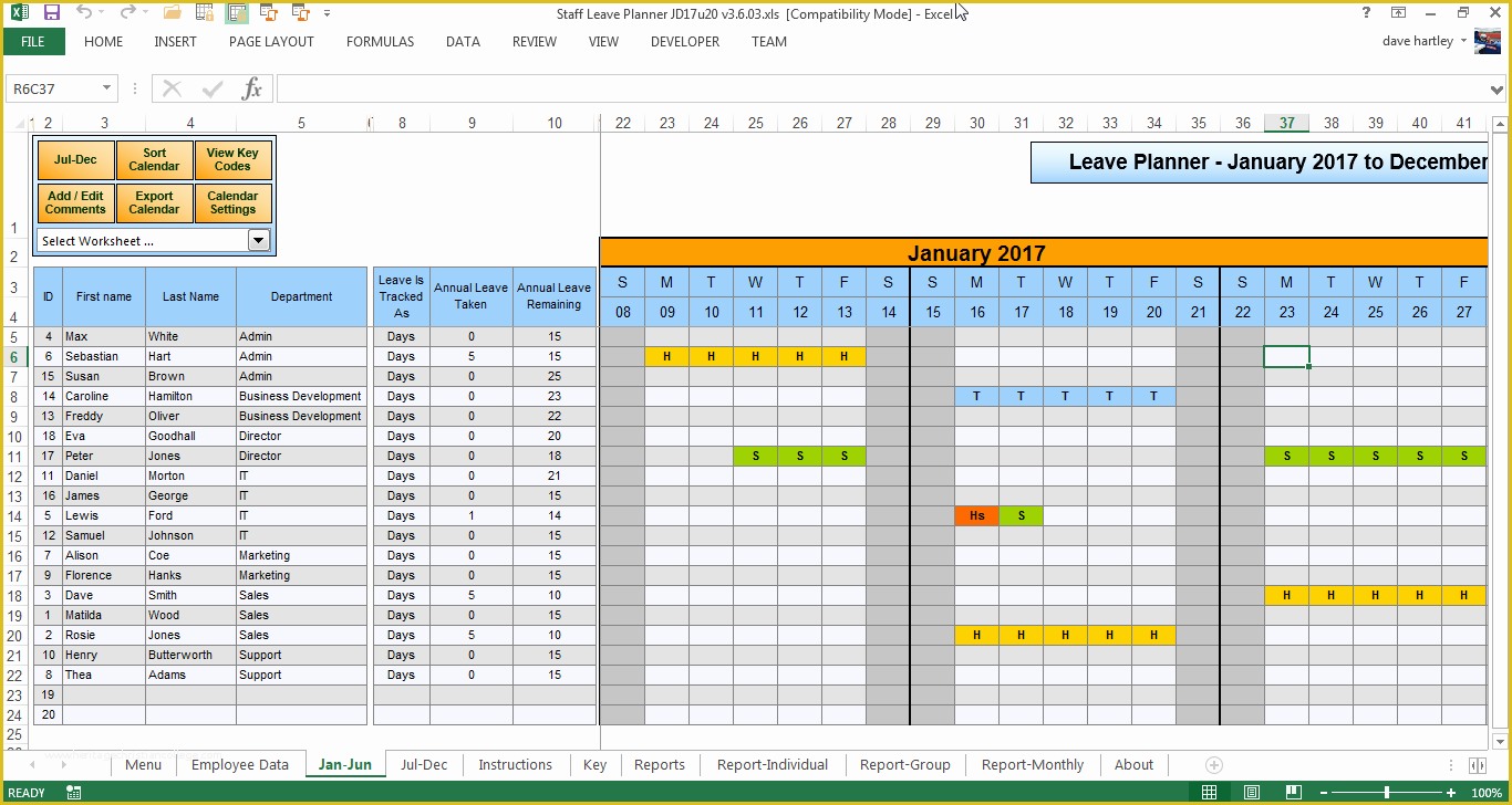 Free Annual Leave Planner Excel Template Of Anual Leave Planner