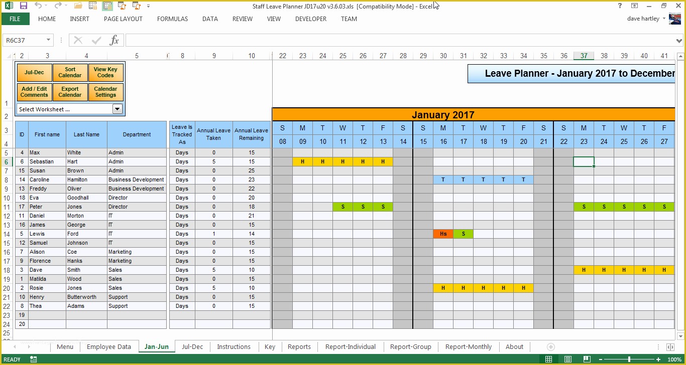 Free Annual Leave Planner Excel Template Of Anual Leave Planner 