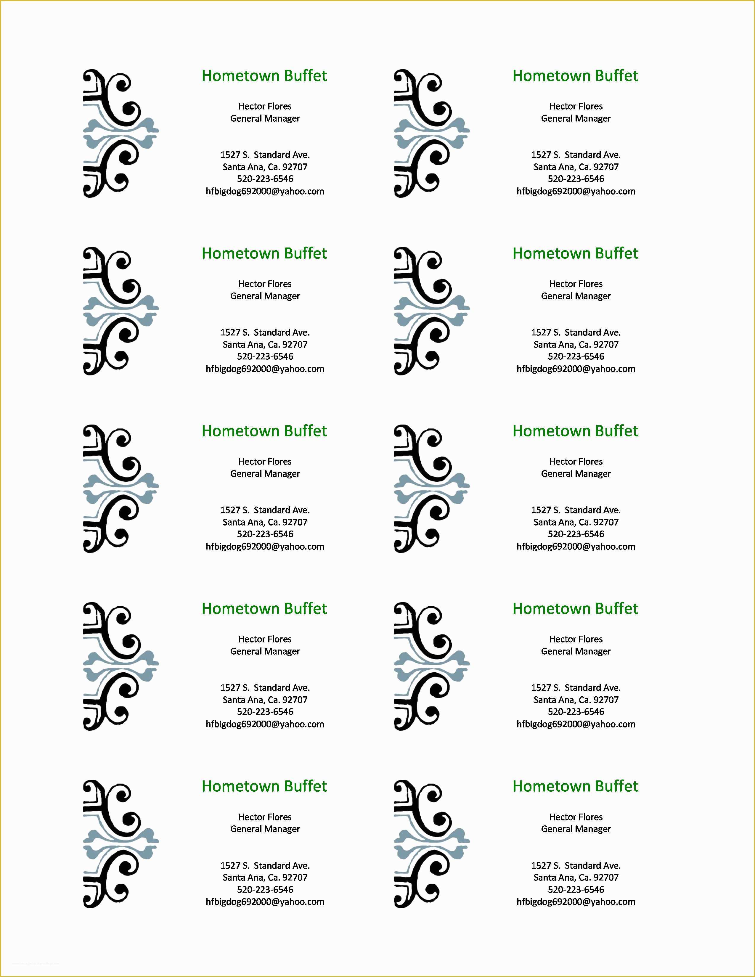 printable business cards free template