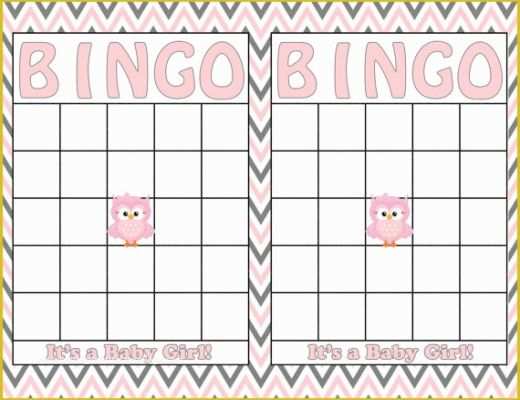 Free Baby Shower Bingo Blank Template Of Baby Shower Bingo Cards ...