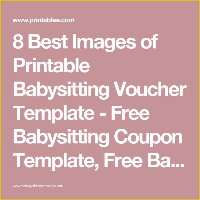 Babysitting Coupon Free Printable Prntbl concejomunicipaldechinu gov co