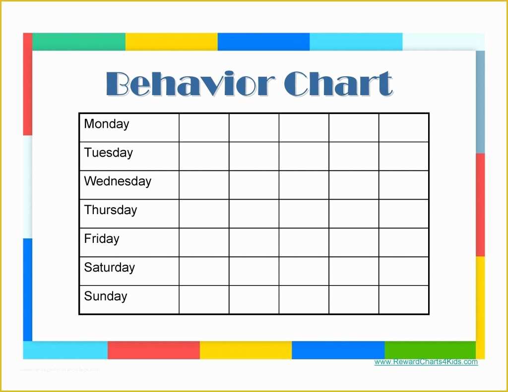 Printable Behavior Chart Template Printable World Holiday