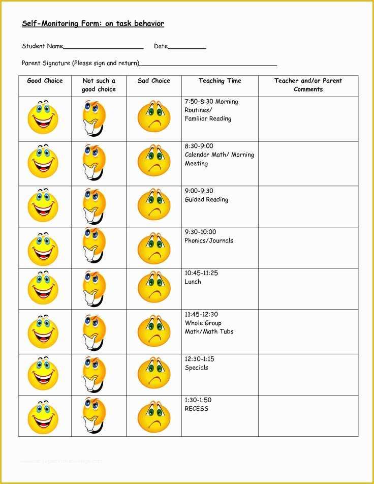 Free Behavior Chart Template Of Free Printable Behavior Charts For 