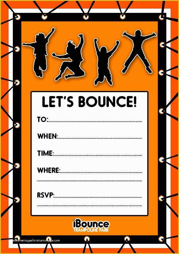 Free Bounce Party Invitation Template Of Ibounce Trampoline Park Parties Heritagechristiancollege