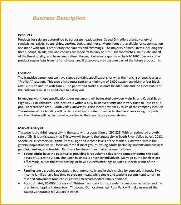Free Business Plan Template Word Of 13 Sample Restaurant Business Plan Templates to Download