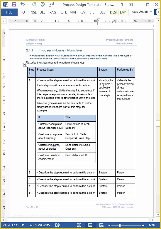 Free Business Process Template Word Of Business Process Design 