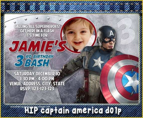 Free Captain America Invitation Templates Of 3rd Birthday Invitations for Kids – Bagvania Free