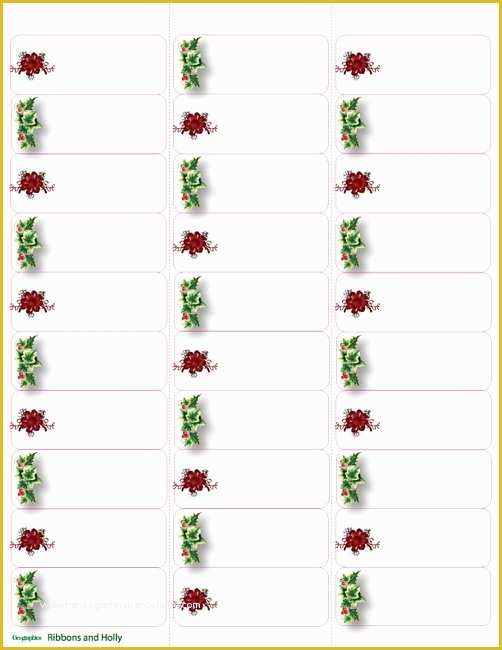 Free Christmas Return Address Label Templates 30 Per Sheet Of Avery 