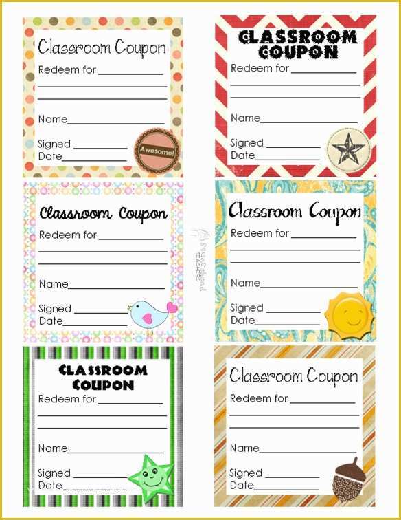 Free Coupon Maker Template Of Classroom Coupons Updated