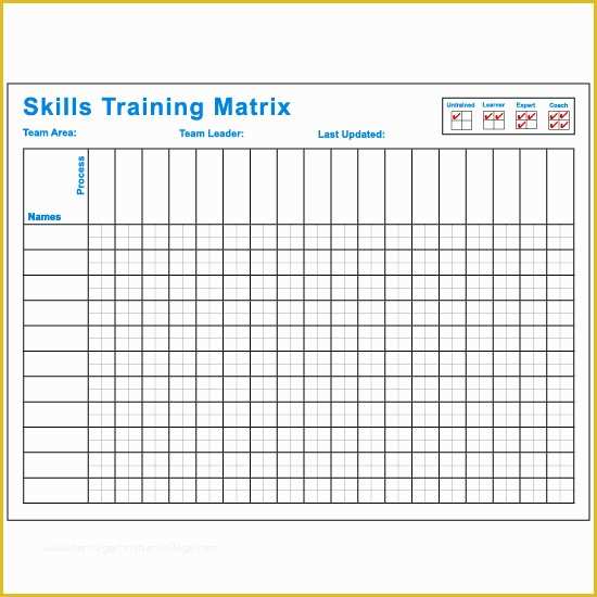 Staff Training Matrix Template Excel Training Skills Matrix Template