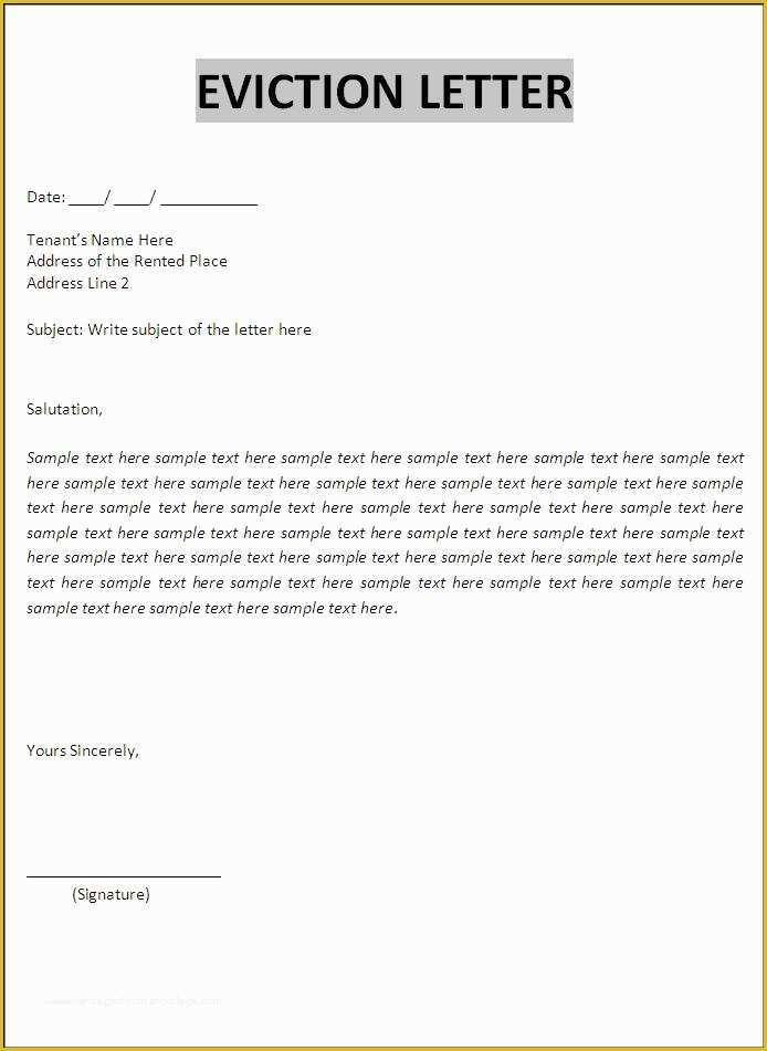 Free Eviction Notice Template Of Eviction Letter Template Bank2home com