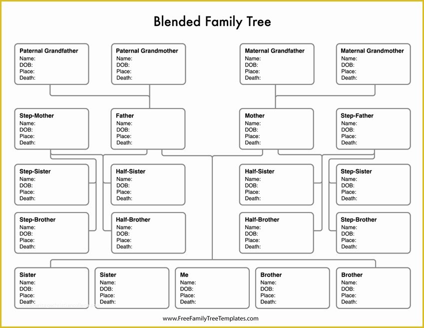 Extended Family Family Tree Template With Siblings Aunts Uncles Cousins