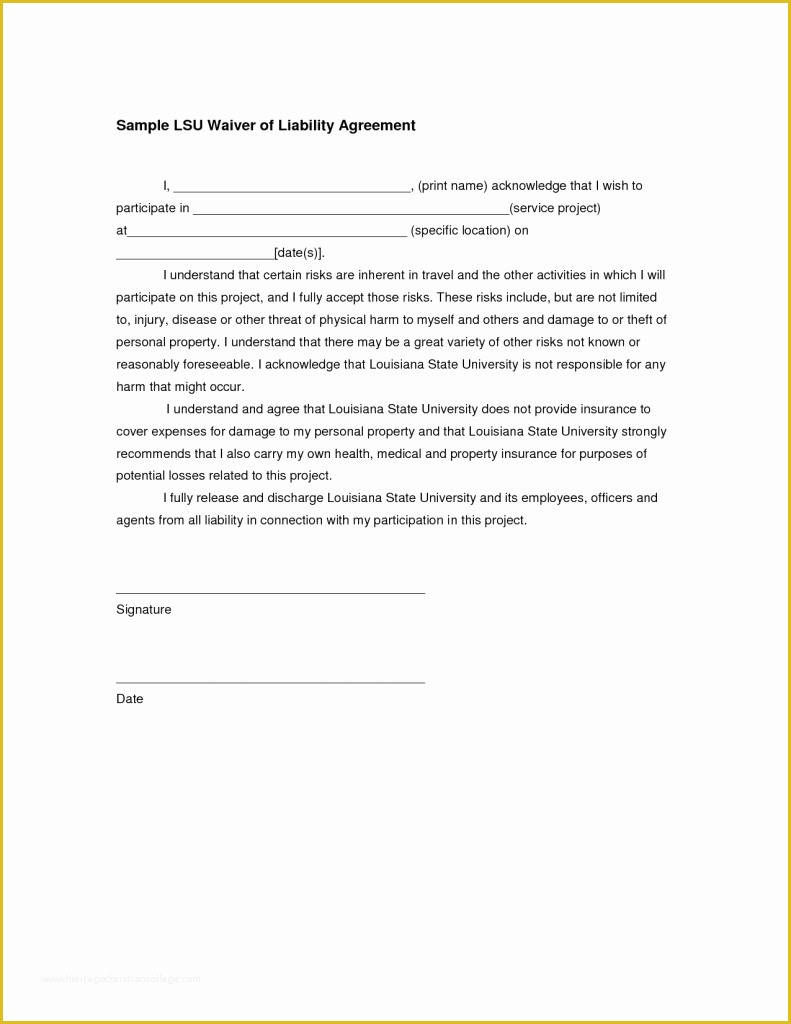 Free General Release form Template Of Liability Release form Template