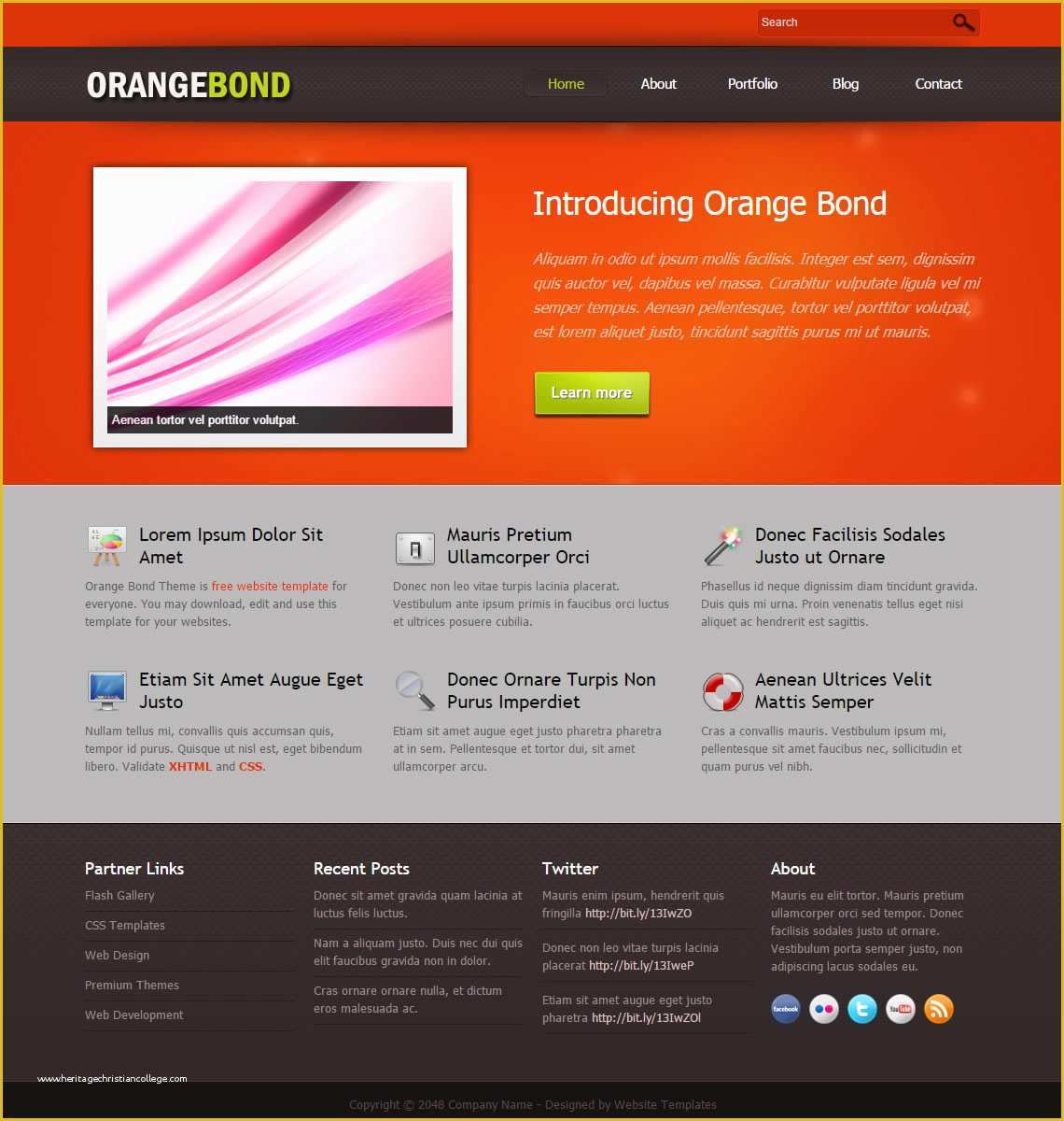 Free HTML Templates Of orange Bond Free HTML Css Templates