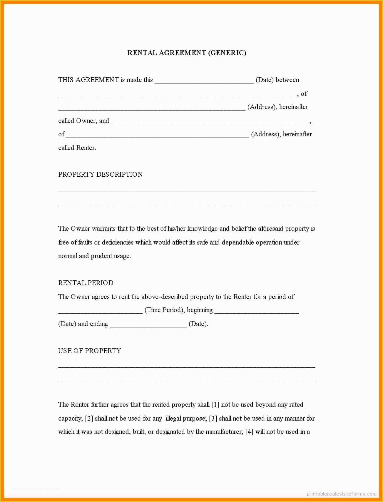 Free Lease Purchase Agreement Template Of 6 Free Printable Rental Lease Agreement 