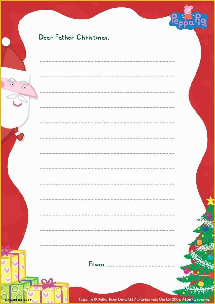 Free Letter Santa Template Download Of Free Printable Peppa Pig Letter 