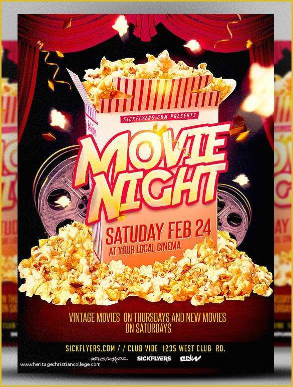 Free Movie Night Flyer Template Of Movie Night Flyer Template 20 Free ...