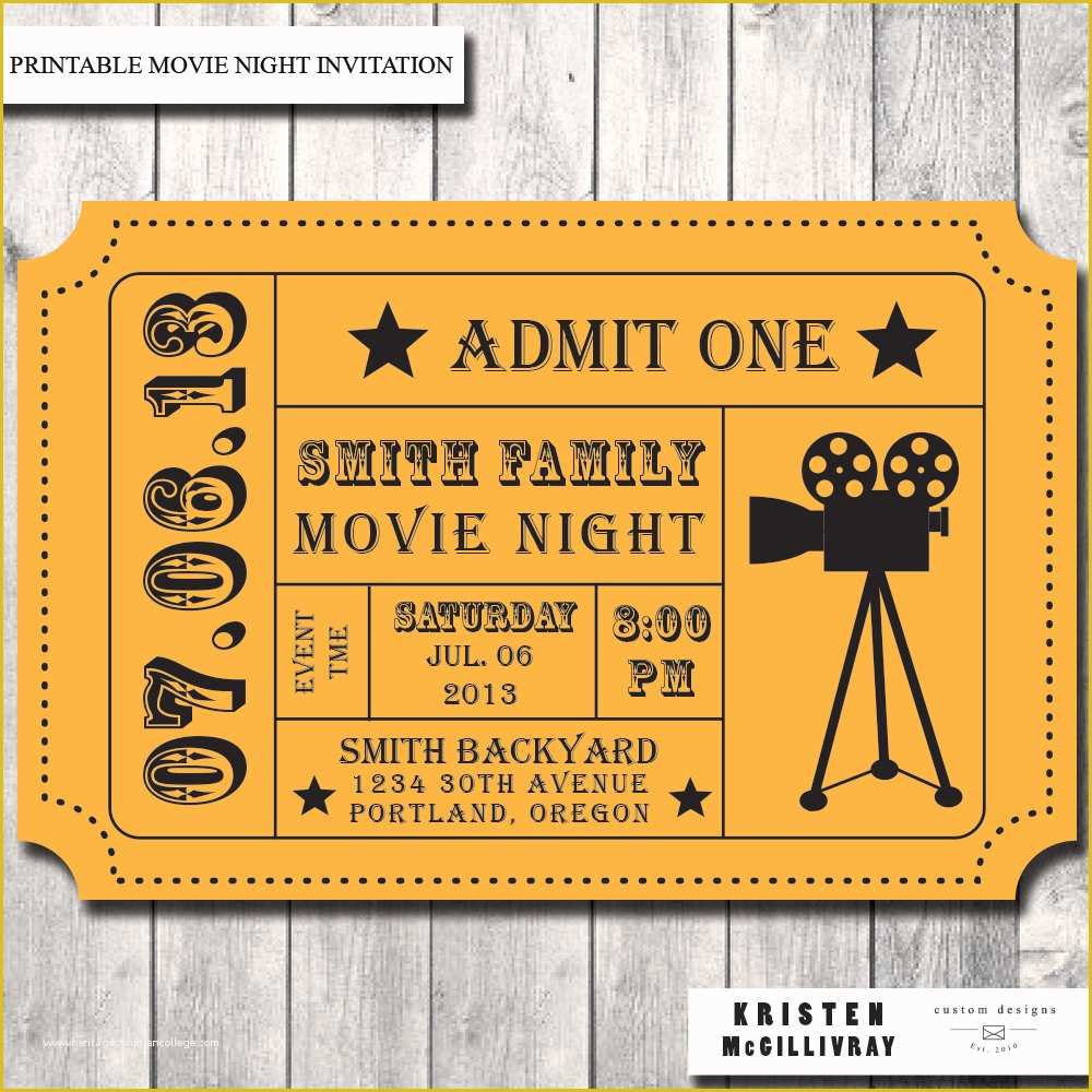 Free Movie Ticket Template Of Sweet Daisy Designs Free Printables Home