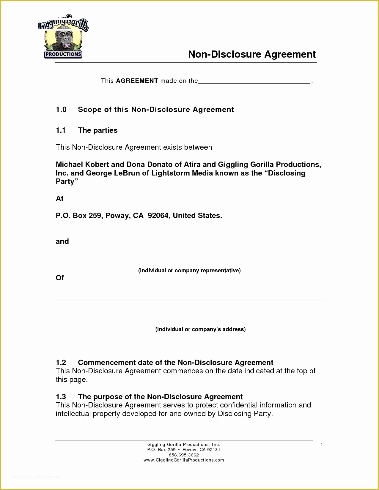 Free Nda Template Of Free Non Disclosure Agreement Create Download And 