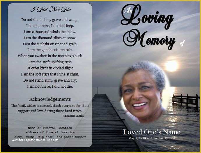 Free Obituary Program Template Download Of 73 Best Printable Funeral 