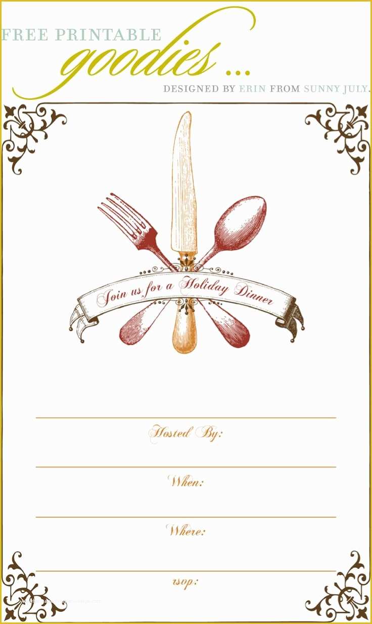 Free Online Invitation Templates Of Free Dinner Party Invitation