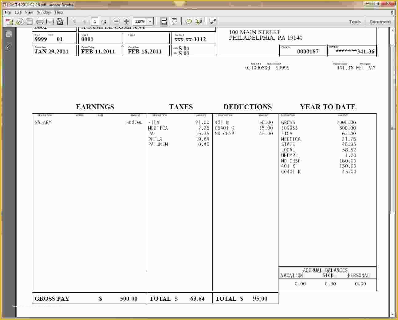 Free Pay Stub Template Of 7 Printable Check Stubs 