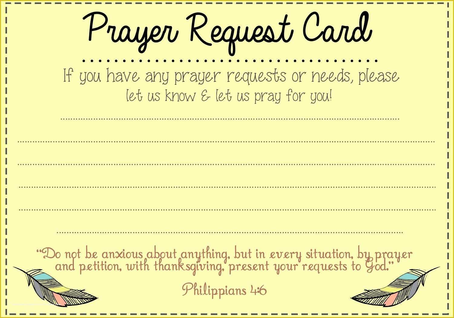  Free Prayer Request Card Templates Of Prayer Request Card Idea Mops 