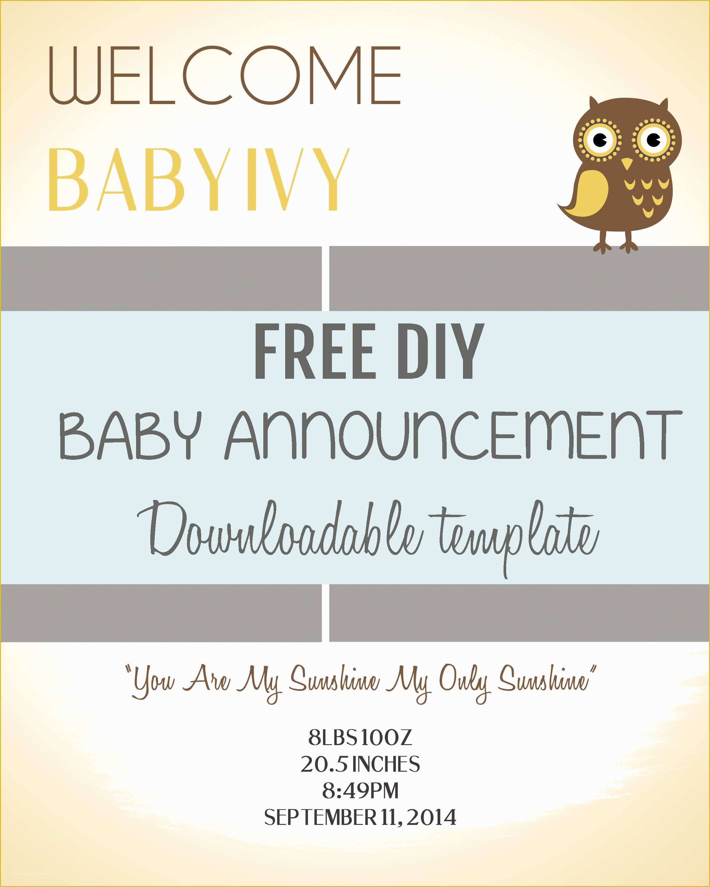 Free Pregnancy Announcement Templates Of Diy Baby Announcement Template