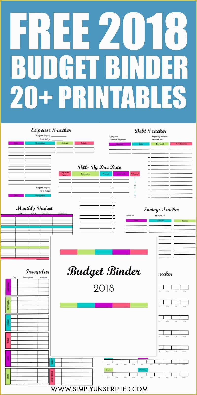 Free Printable Budget Templates Of Free 2018 Bud Binder Printables Simply Unscripted