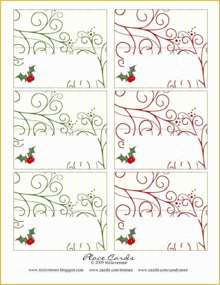 Free Printable Christmas Table Place Cards Template Of Place Cards