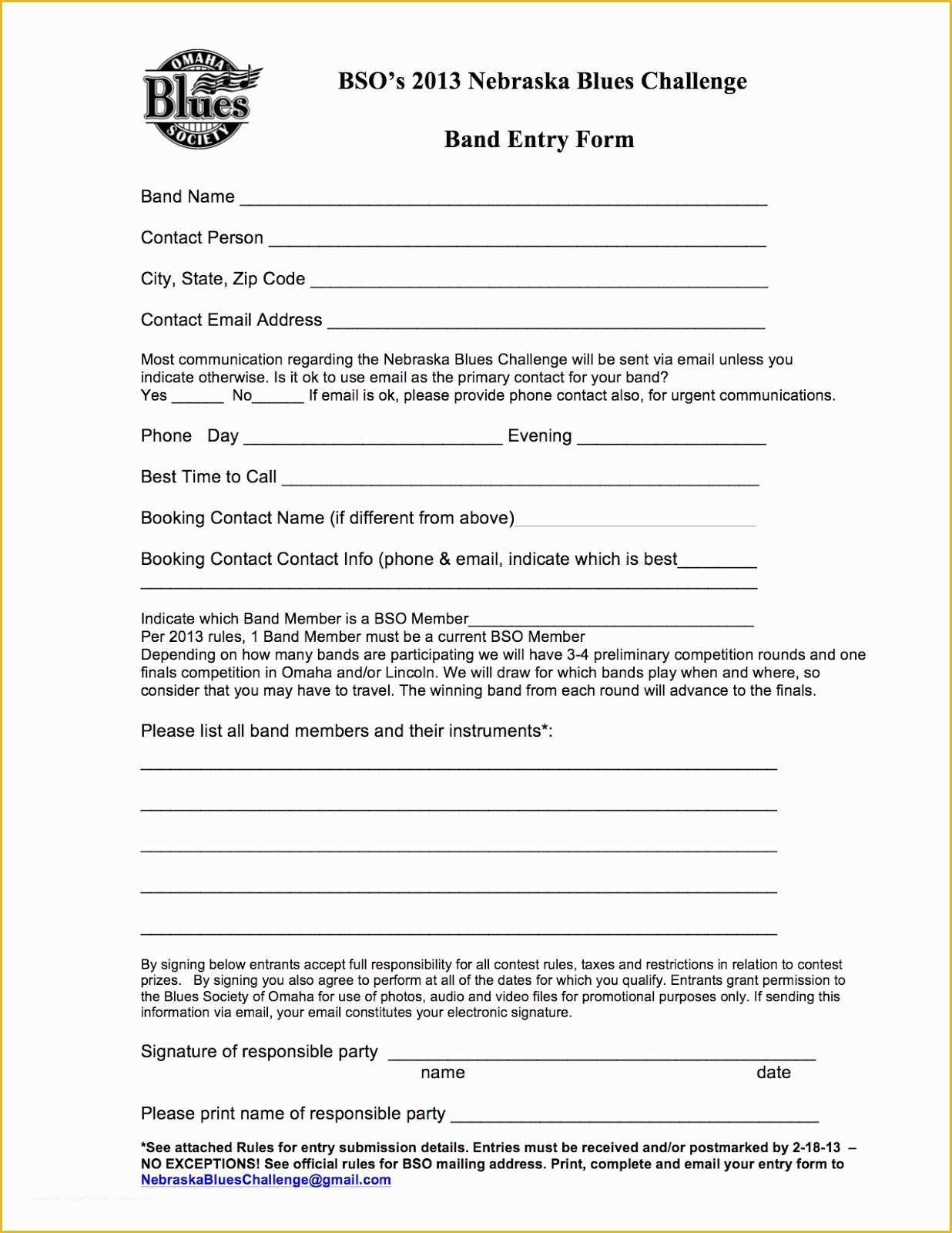 Free Printable Contest Entry Form Template Printable Form 2022 - Vrogue