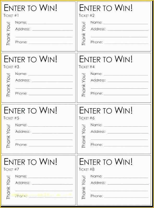 Printable Entry Form Template