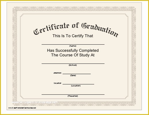 Free Printable High School Diploma Templates Of Graduation Certificate Templates – Free Download