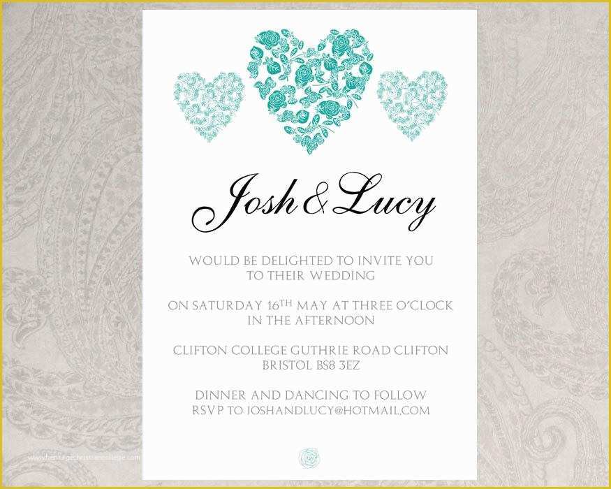  Free Printable Wedding Invitation Templates For Microsoft Word Of 